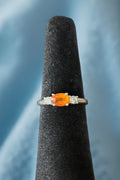 Orange Kyanite and White Topaz Ring