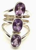 Size 7 - Amethyst 3-stone ring