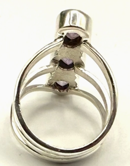 Size 6 - Amethyst 3-stone ring