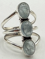Size 7 - Aquamarine 3 stone ring