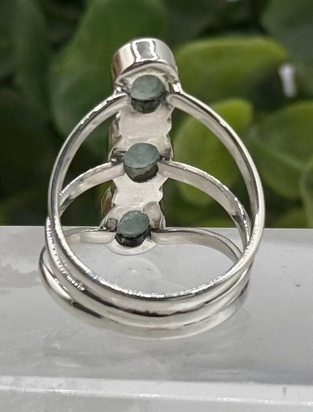 Size 7 - Aquamarine 3 stone ring