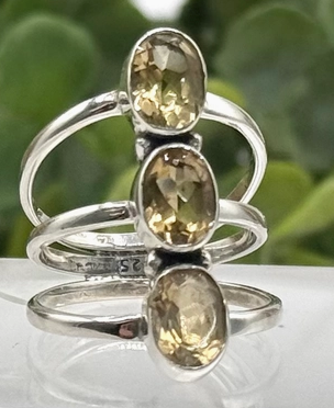 Size 8 - Citrine 3 stone ring