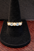 Size 8 - Pearl and Blue Topaz Ring