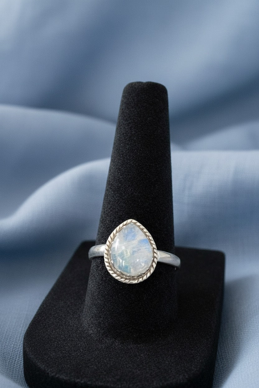 Rainbow Moonstone Ring