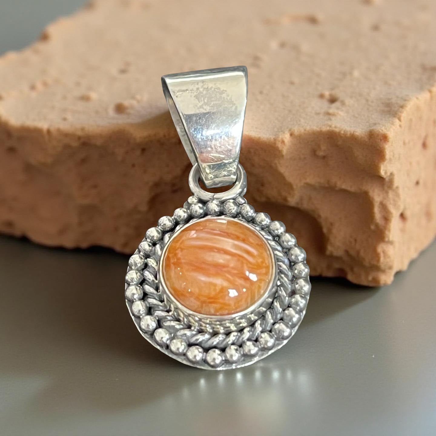 Orange Spiny Oyster Pendant