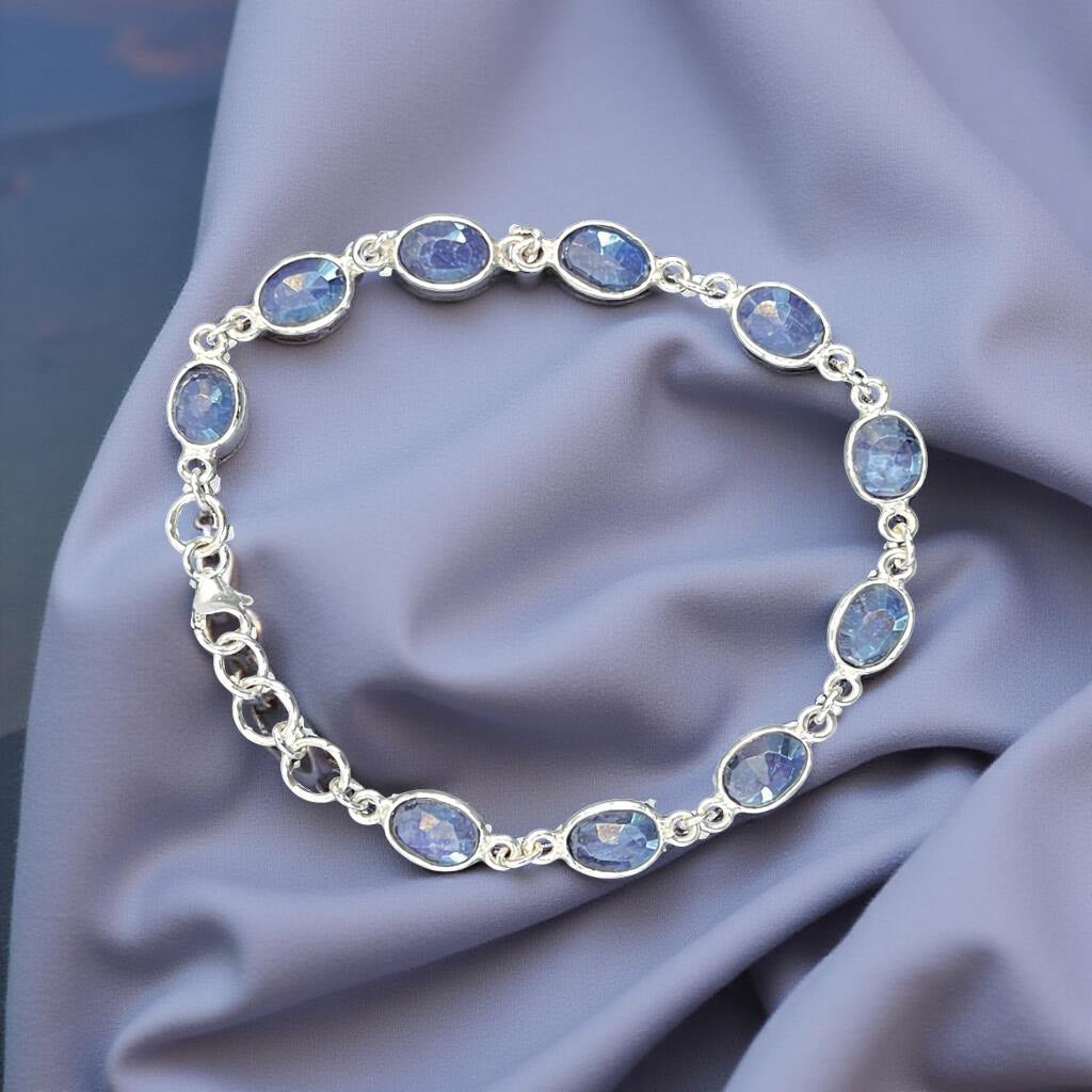 Blue sapphire tennis bracelet