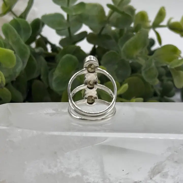 Size 8 - Citrine 3 stone ring