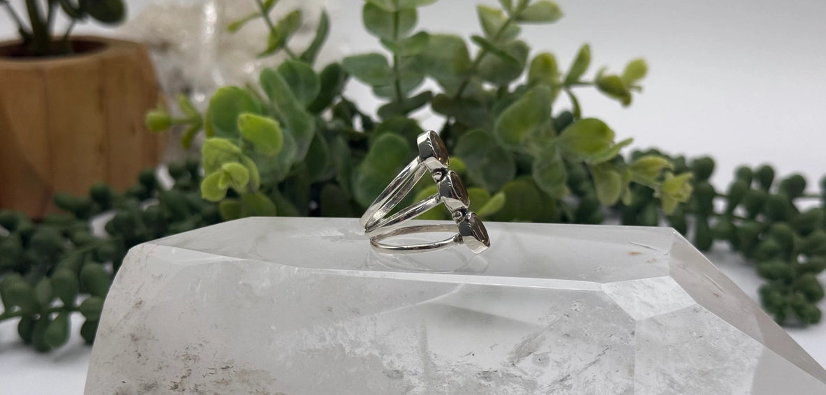 Size 8 - Citrine 3 stone ring