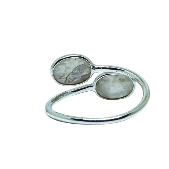 Rainbow Moonstone adjustable ring