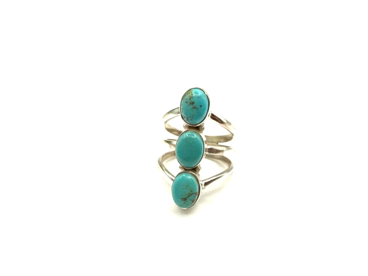 Size 7 - Turquoise 3 stone ring
