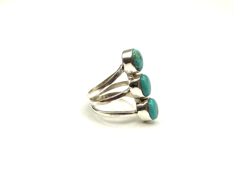 Size 7 - Turquoise 3 stone ring